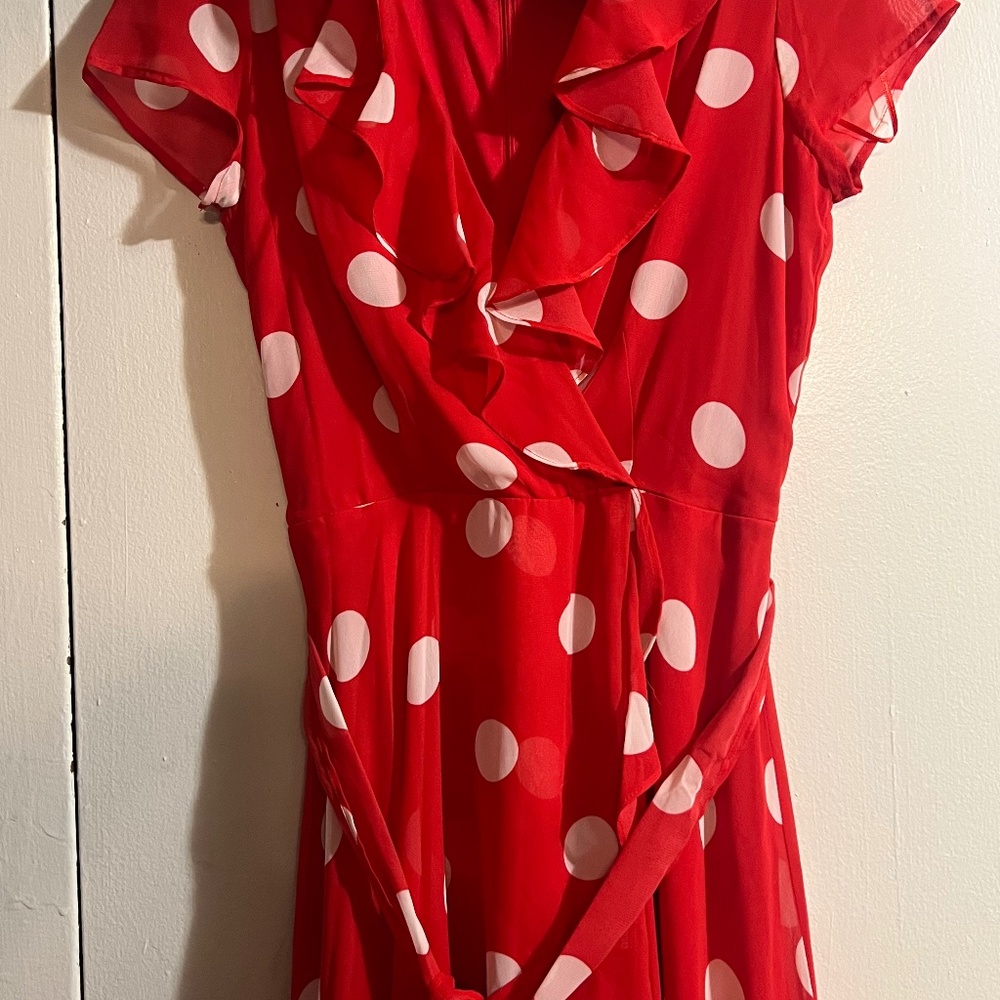 Gorgeous Polka Dot Flowy Red dress